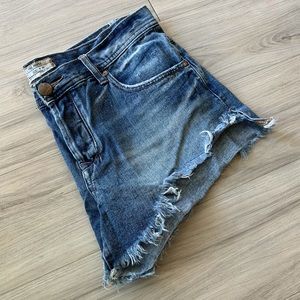 Free people cut off distressed denim shorts